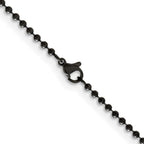 Chisel Stainless Steel Polished Black IP-plated 2.4mm Ball Chain