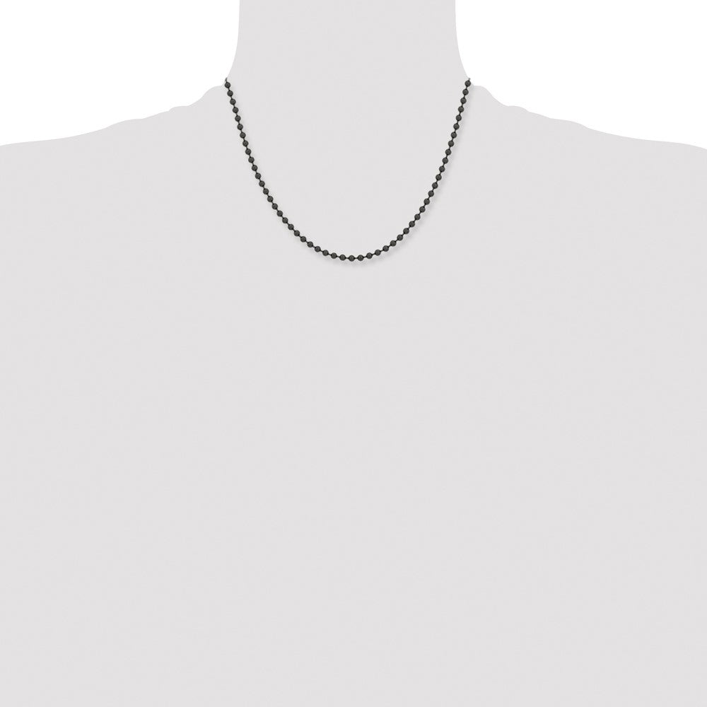 Chisel Stainless Steel Polished Black IP-plated 2.4mm Ball Chain
