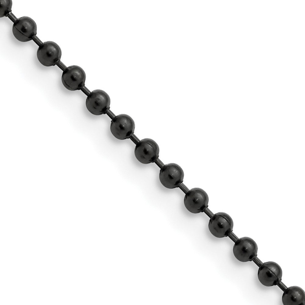 Chisel Stainless Steel Polished Black IP-plated 2.4mm Ball Chain