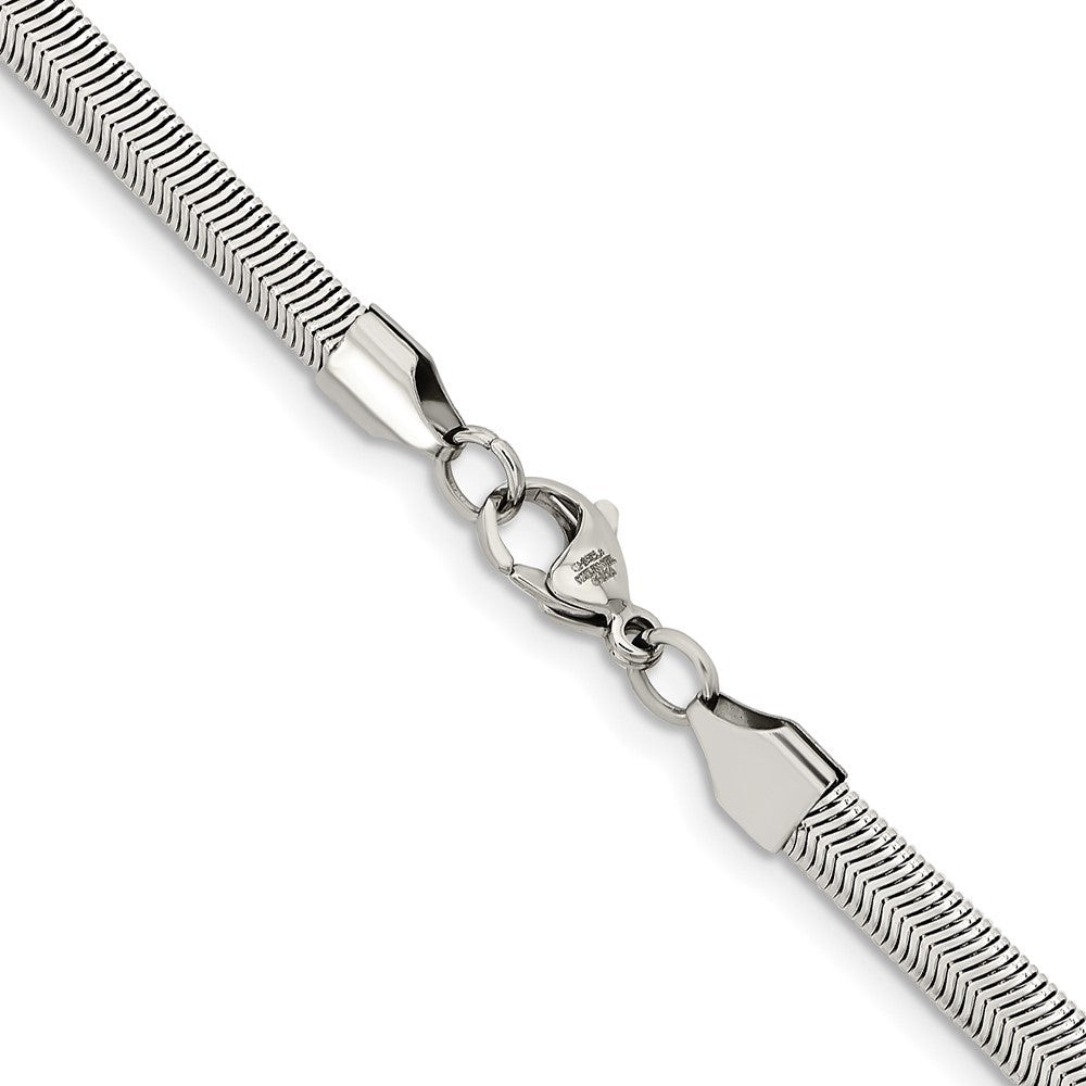 Chisel Stainless Steel Polished 6.2mm Flat Snake Chain