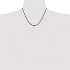 Chisel Stainless Steel Polished Black IP-plated 2.4mm Rope Chain