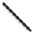Chisel Stainless Steel Polished Black IP-plated 2.4mm Rope Chain