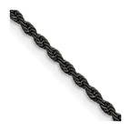Chisel Stainless Steel Polished Black IP-plated 2.4mm Rope Chain