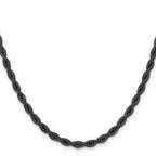 Chisel Stainless Steel Polished Black IP-plated 4mm Rope Chain