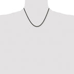 Chisel Stainless Steel Polished Black IP-plated 4mm Rope Chain