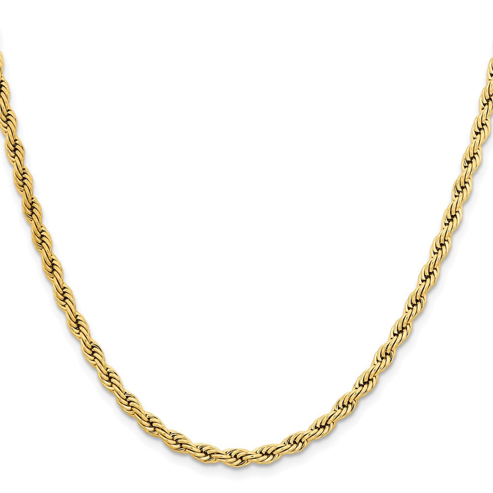 Chisel Stainless Steel Polished Yellow IP-plated 4mm Rope Chain