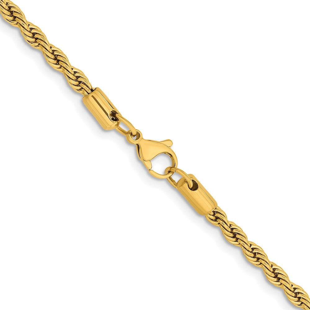 Chisel Stainless Steel Polished Yellow IP-plated 4mm Rope Chain