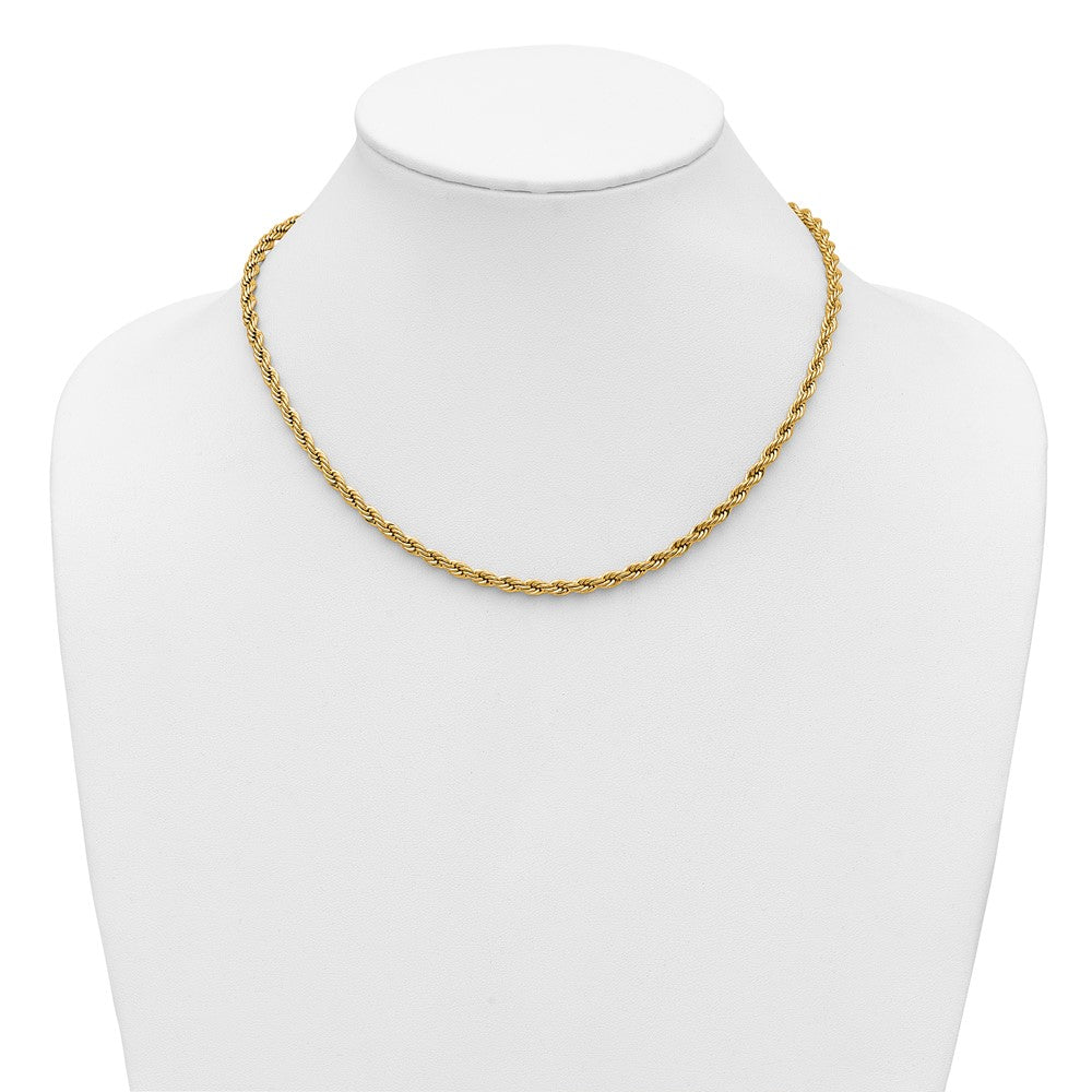 Chisel Stainless Steel Polished Yellow IP-plated 4mm Rope Chain