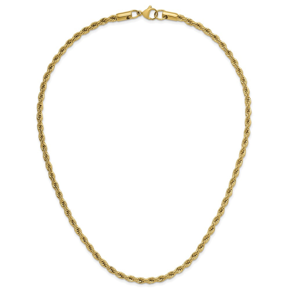 Chisel Stainless Steel Polished Yellow IP-plated 4mm Rope Chain