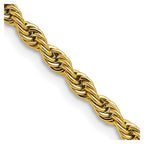 Chisel Stainless Steel Polished Yellow IP-plated 4mm Rope Chain