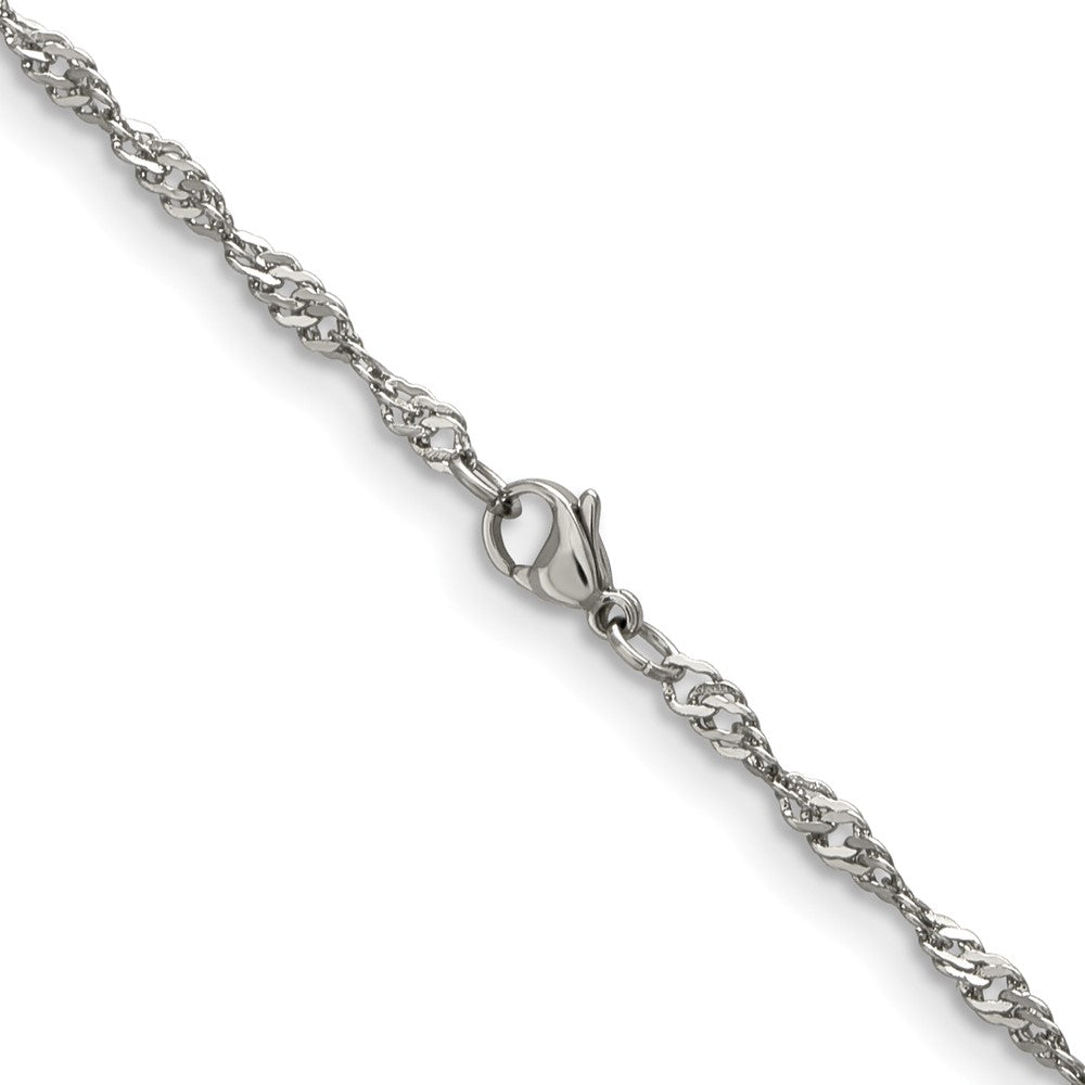 Chisel Stainless Steel Polished 3mm Singapore Chain