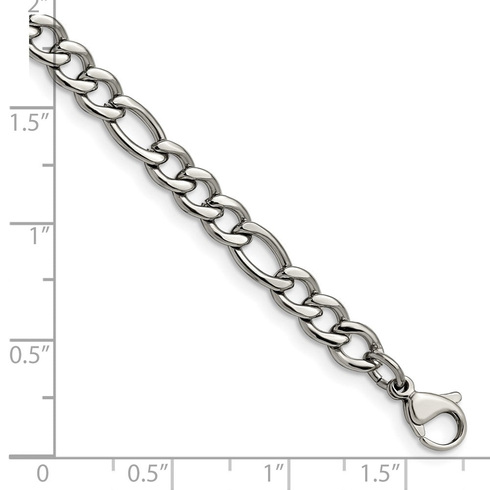 Chisel Stainless Steel Polished 5.3mm Figaro Chain