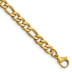 Chisel Stainless Steel Polished Yellow IP-plated 6.3mm Figaro Chain