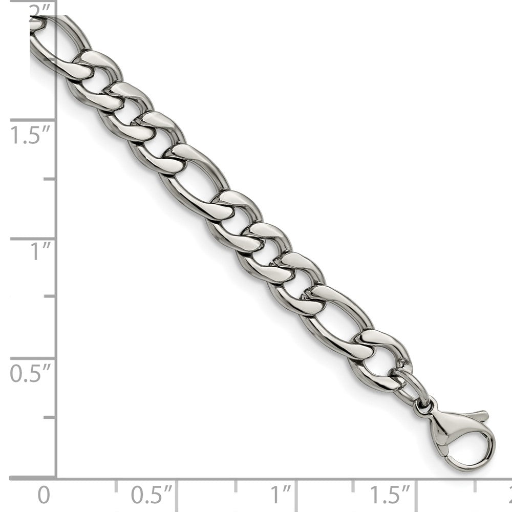 Chisel Stainless Steel Polished 6.75mm Figaro Chain