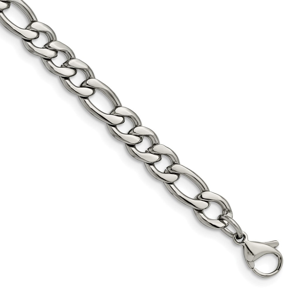 Chisel Stainless Steel Polished 6.75mm Figaro Chain
