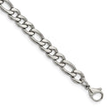 Chisel Stainless Steel Polished 6.75mm Figaro Chain