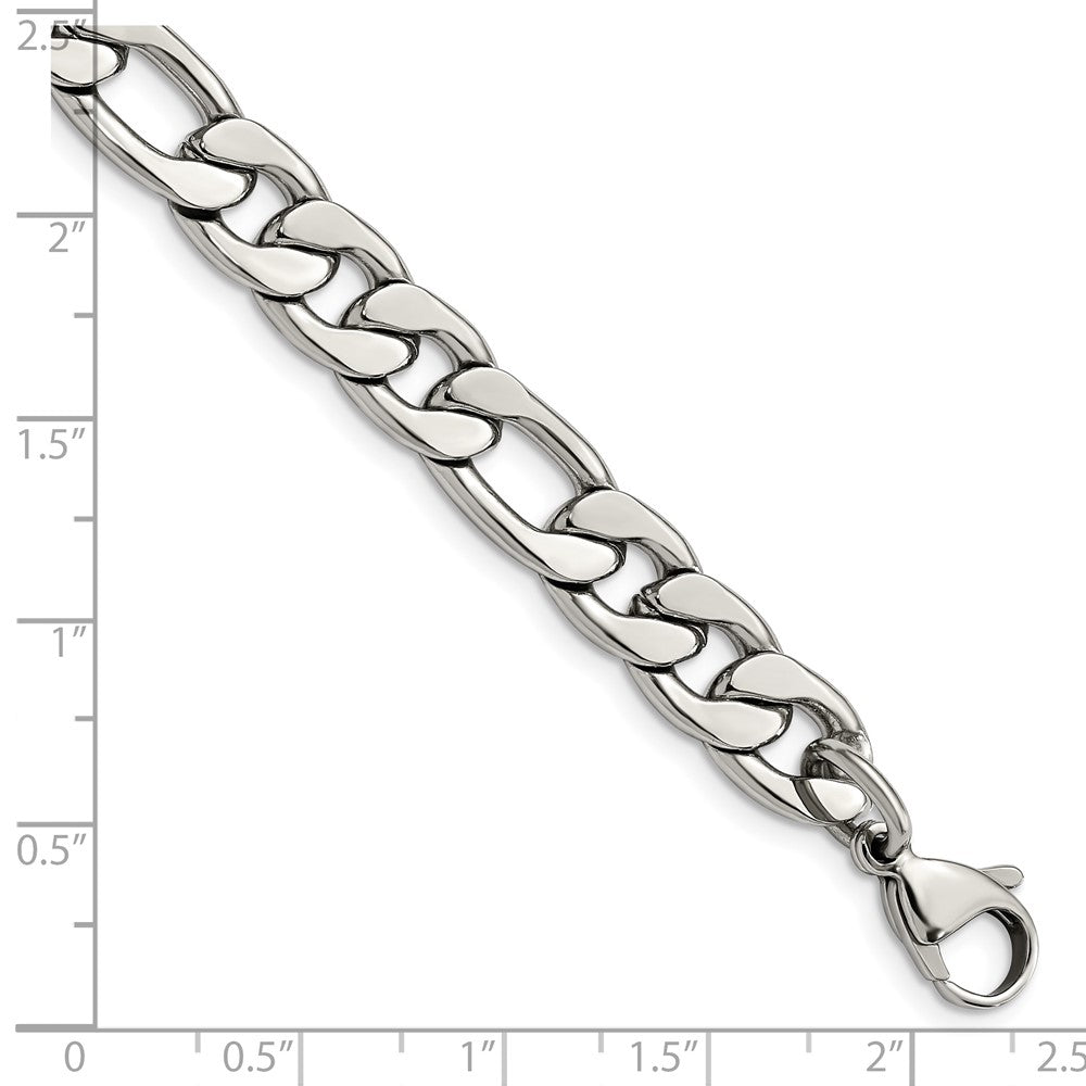 Chisel Stainless Steel Polished 8.75mm Figaro Chain