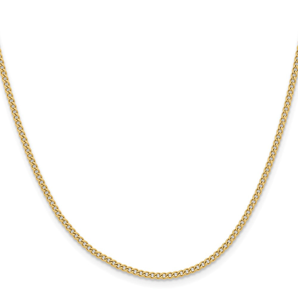 Chisel Stainless Steel Polished Yellow IP-plated 2.25mm Round Curb Chain
