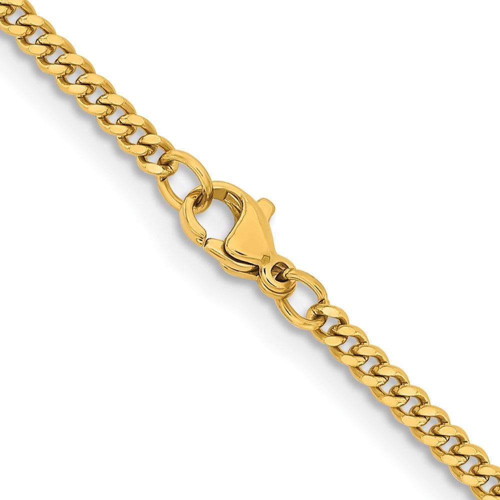 Chisel Stainless Steel Polished Yellow IP-plated 3mm Curb Chain