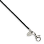Chisel Stainless Steel Black Leather Cord Necklace