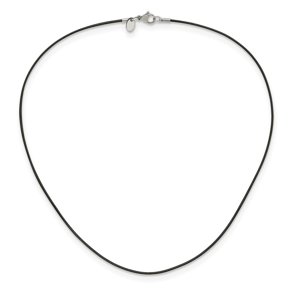 Chisel Stainless Steel Black Leather Cord Necklace
