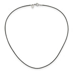 Chisel Stainless Steel Black Leather Cord Necklace