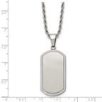 Chisel Stainless Steel Brushed Laser Cut Edges Dog Tag on a 22 inch Rope Chain Necklace