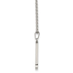 Chisel Stainless Steel Brushed Laser Cut Edges Dog Tag on a 22 inch Rope Chain Necklace