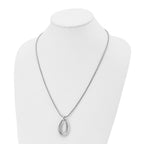 Stainless Steel Polished Teardrop Dangle 24in Necklace