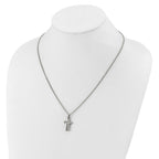 Stainless Steel Laser-cut & CZ Crosses Pendant Necklace