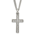 Stainless Steel Laser-cut & CZ Crosses Pendant Necklace
