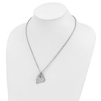 Stainless Steel Clear Crystal Heart Pendant Necklace