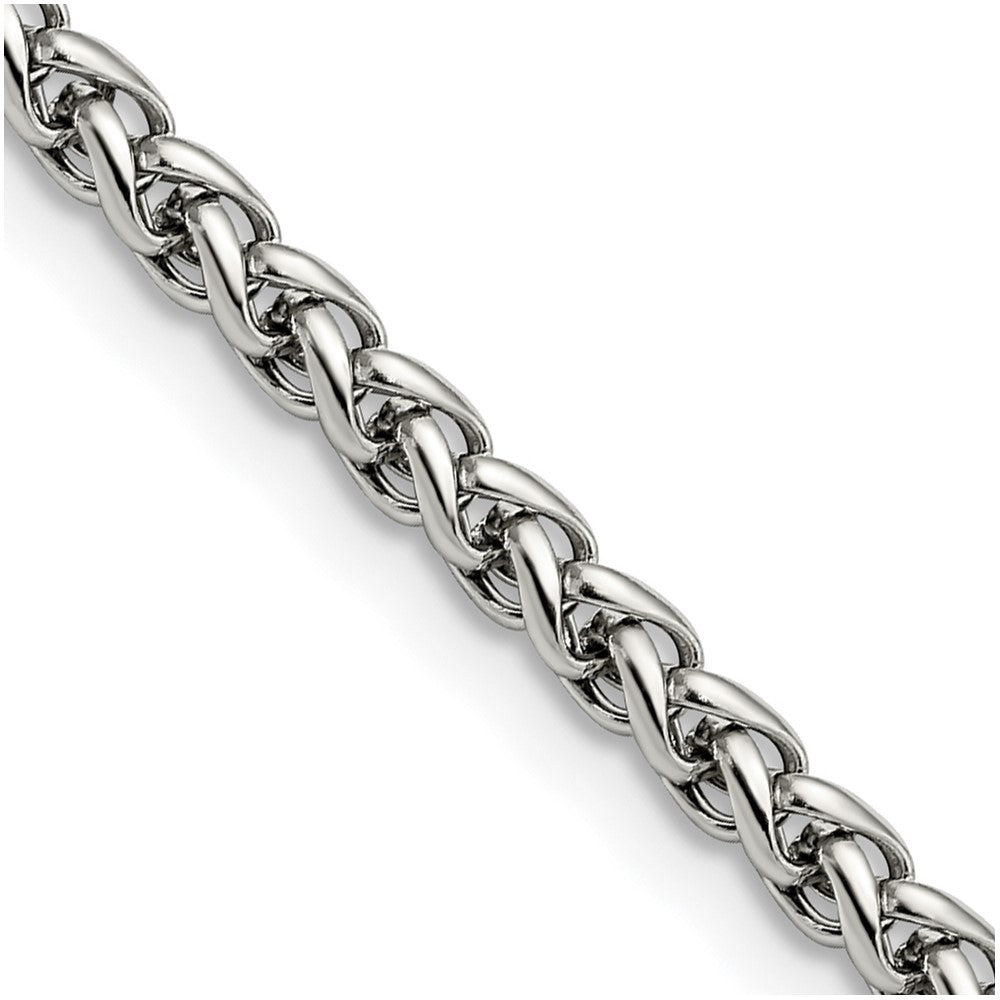 Chisel Stainless Steel Polished 4mm Wheat Chain