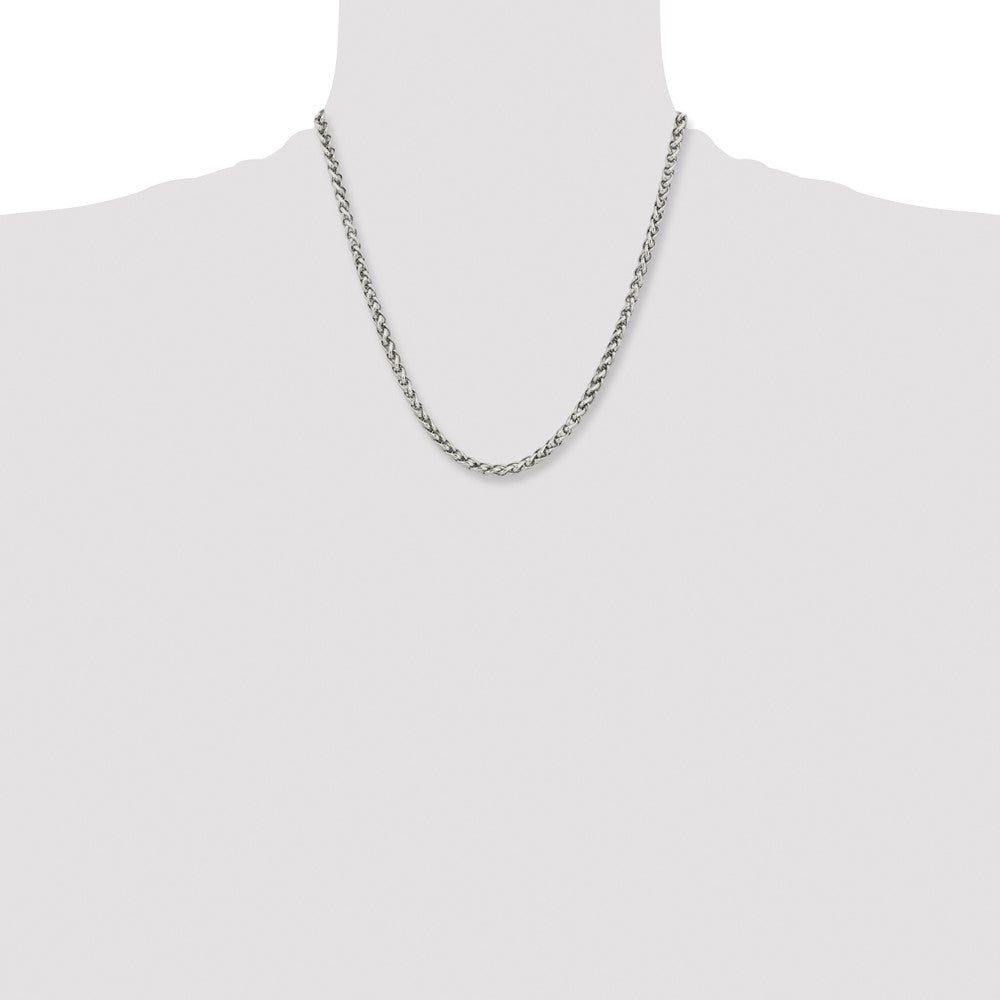 Chisel Stainless Steel Polished 5mm Wheat Chain