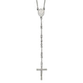 Chisel Stainless Steel Polished 4mm Beaded 25 inch Rosary Necklace
