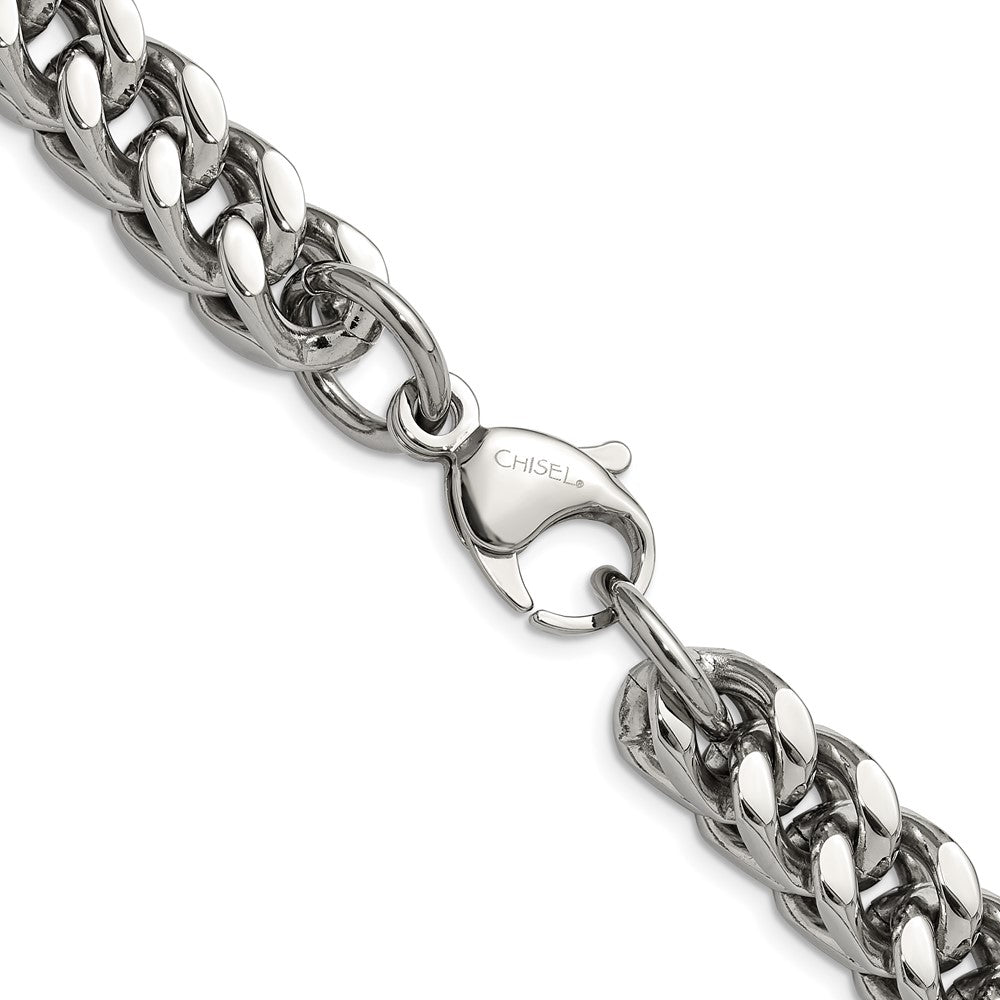 Chisel Stainless Steel Polished Heavy Wheat Necklace