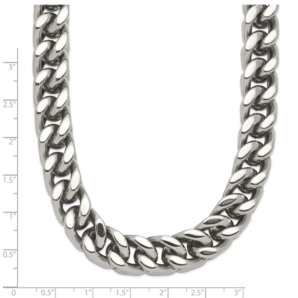 Chisel Stainless Steel Polished Heavy Wheat Necklace
