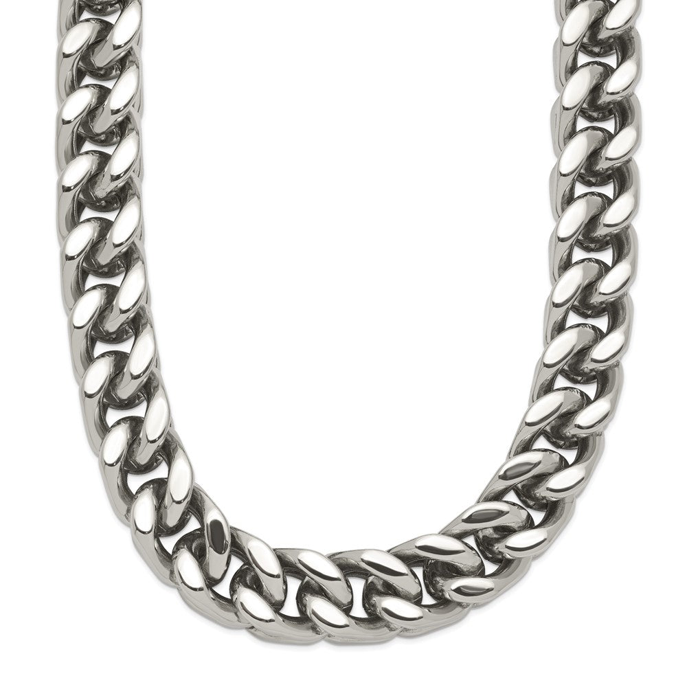 Chisel Stainless Steel Polished Heavy Wheat Necklace
