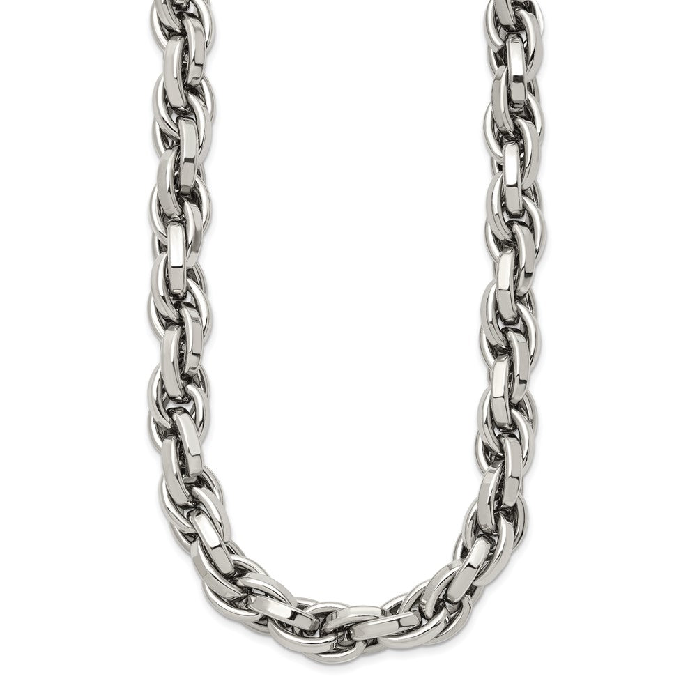 Chisel Stainless Steel Polished Oval Link Necklace