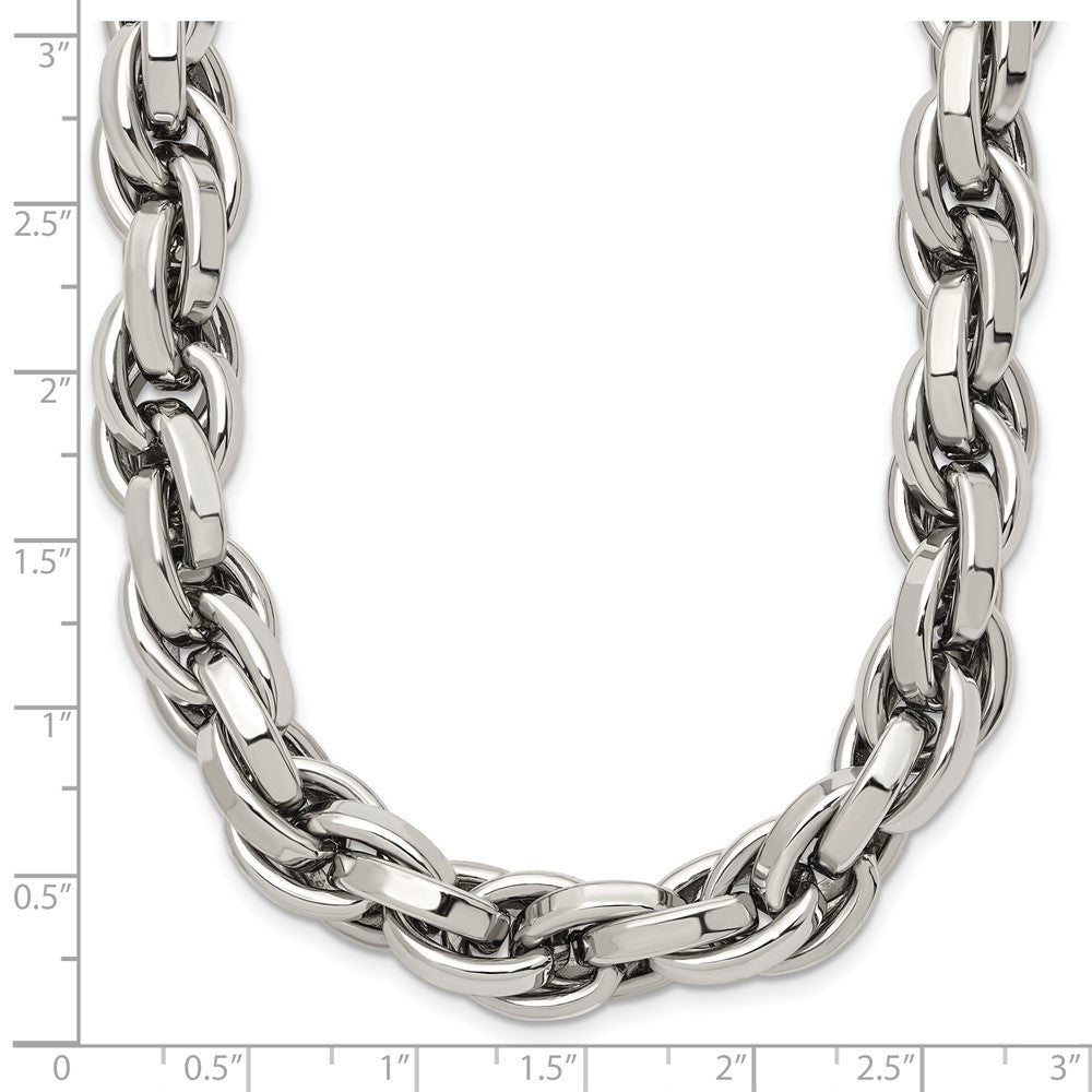 Chisel Stainless Steel Polished Oval Link Necklace