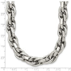Chisel Stainless Steel Polished Oval Link Necklace