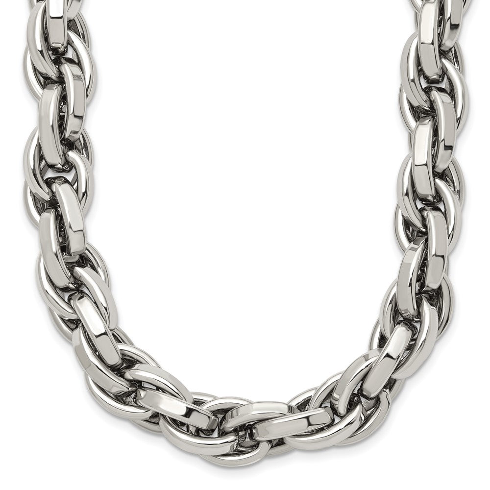 Chisel Stainless Steel Polished Oval Link Necklace