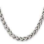 Chisel Stainless Steel Polished Wheat Chain Necklace