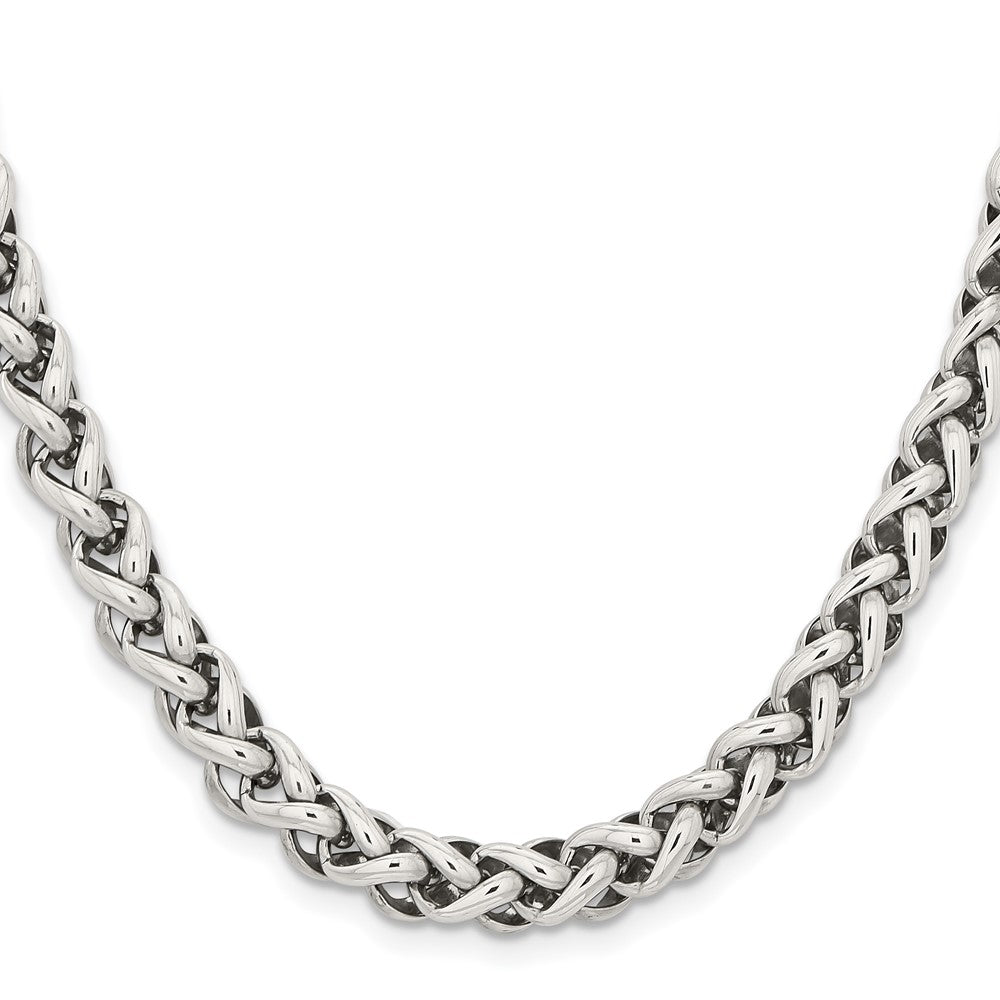 Chisel Stainless Steel Polished Wheat Chain Necklace