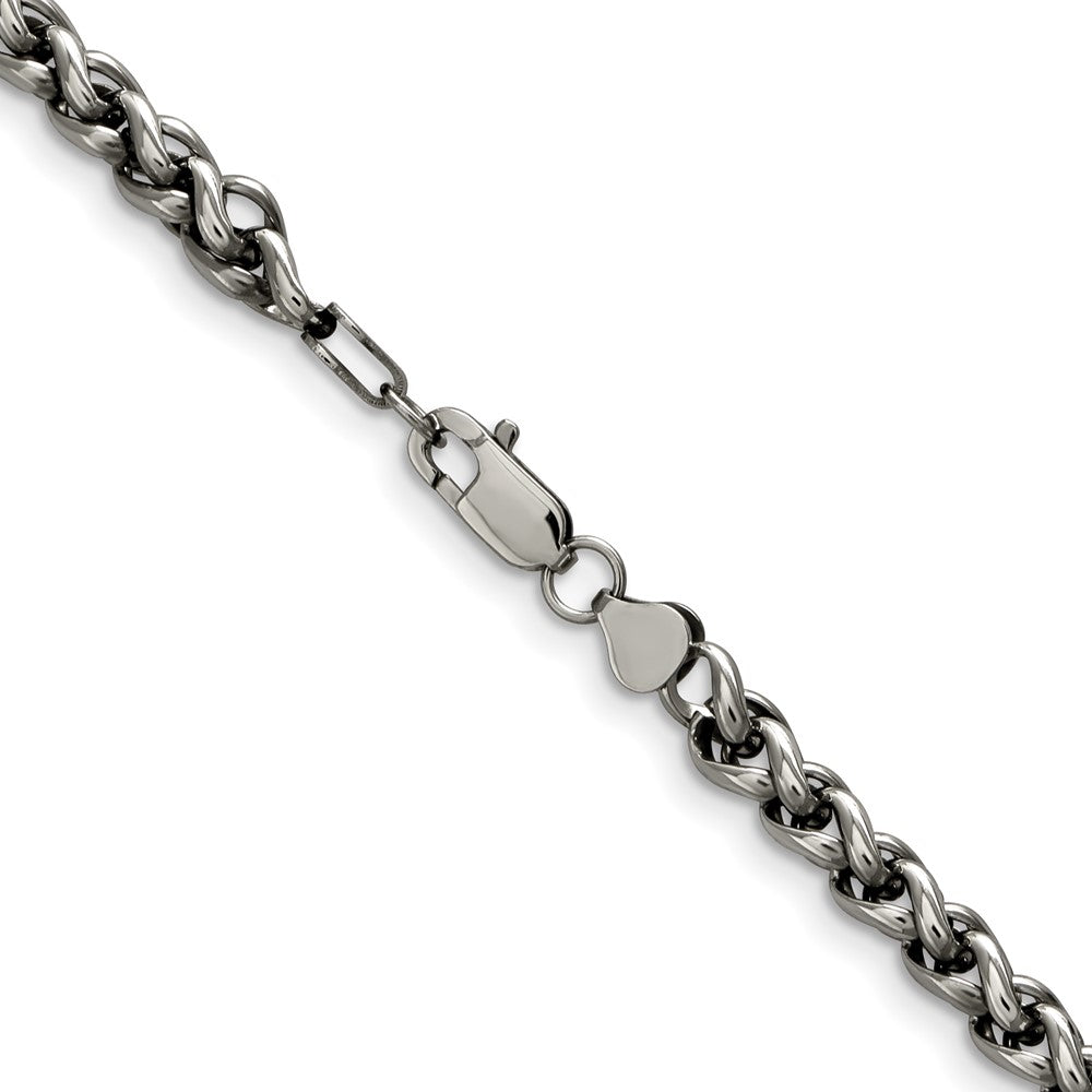 Chisel Stainless Steel Polished Wheat Chain Necklace