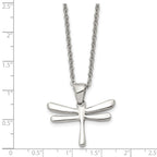 Chisel Stainless Steel Polished Dragonfly Pendant on a 20 inch Cable Chain Necklace