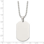 Chisel Stainless Steel Polished Dog Tag on a 24 inch Cable Chain Necklace