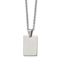 Chisel Stainless Steel Polished Rectangle Dog Tag on an 18 inch Cable Chain Necklace