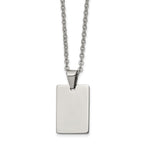Chisel Stainless Steel Polished Rectangle Dog Tag on an 18 inch Cable Chain Necklace