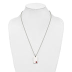 Chisel Stainless Steel Polished with Red Enamel Medical ID Dog Tag on a 24 inch Ball Chain Necklace